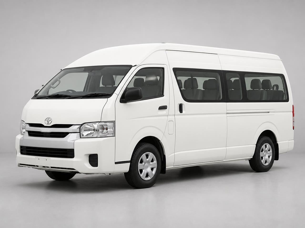 14 Seater Toyota Hiace Passenger Van available for rent in Abu Dhabi and across the UAE